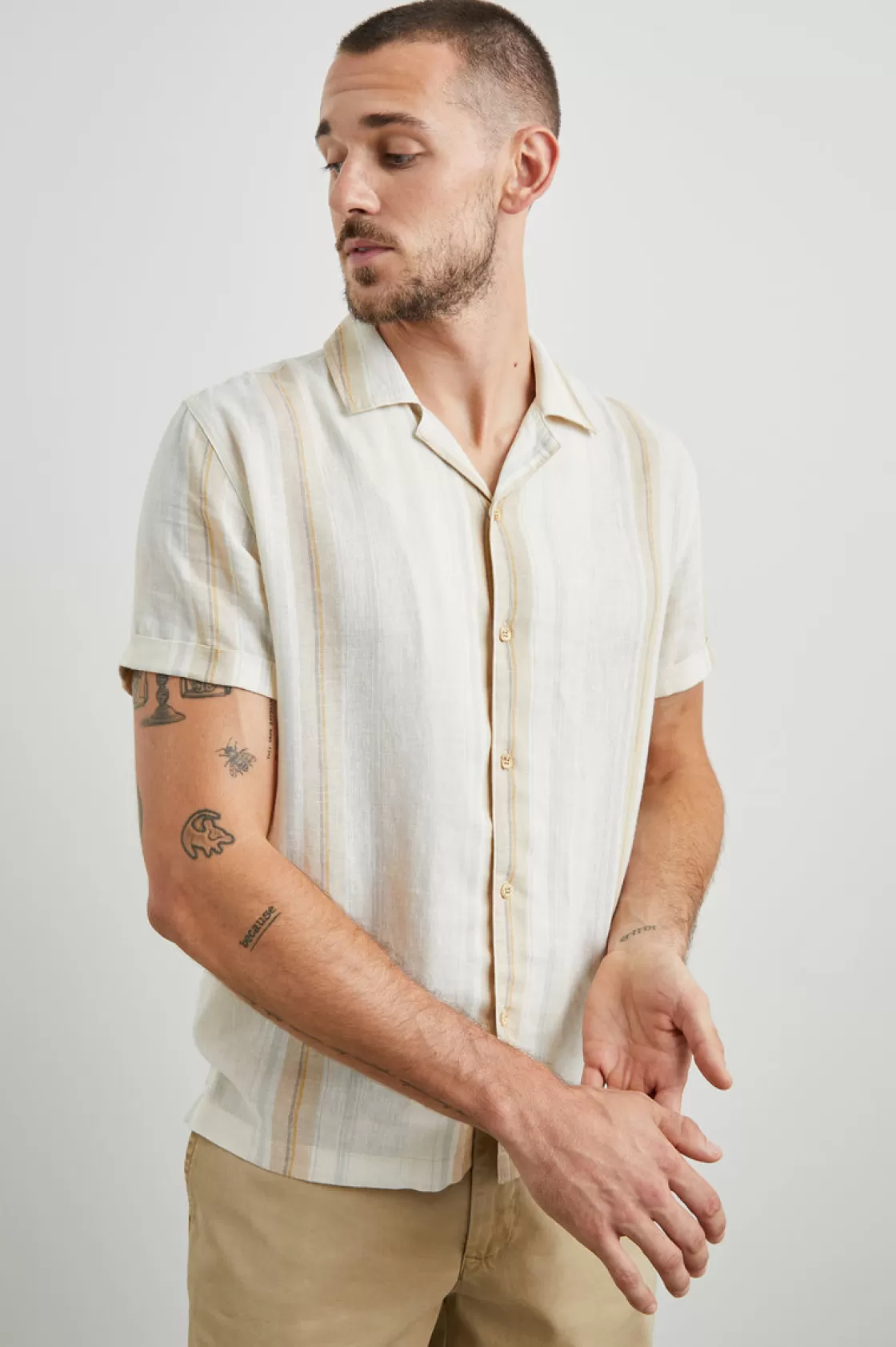 Rails AMALFI SHIRT - FARRO DOVE STRIPE | Summer Collection | The Eco Collection