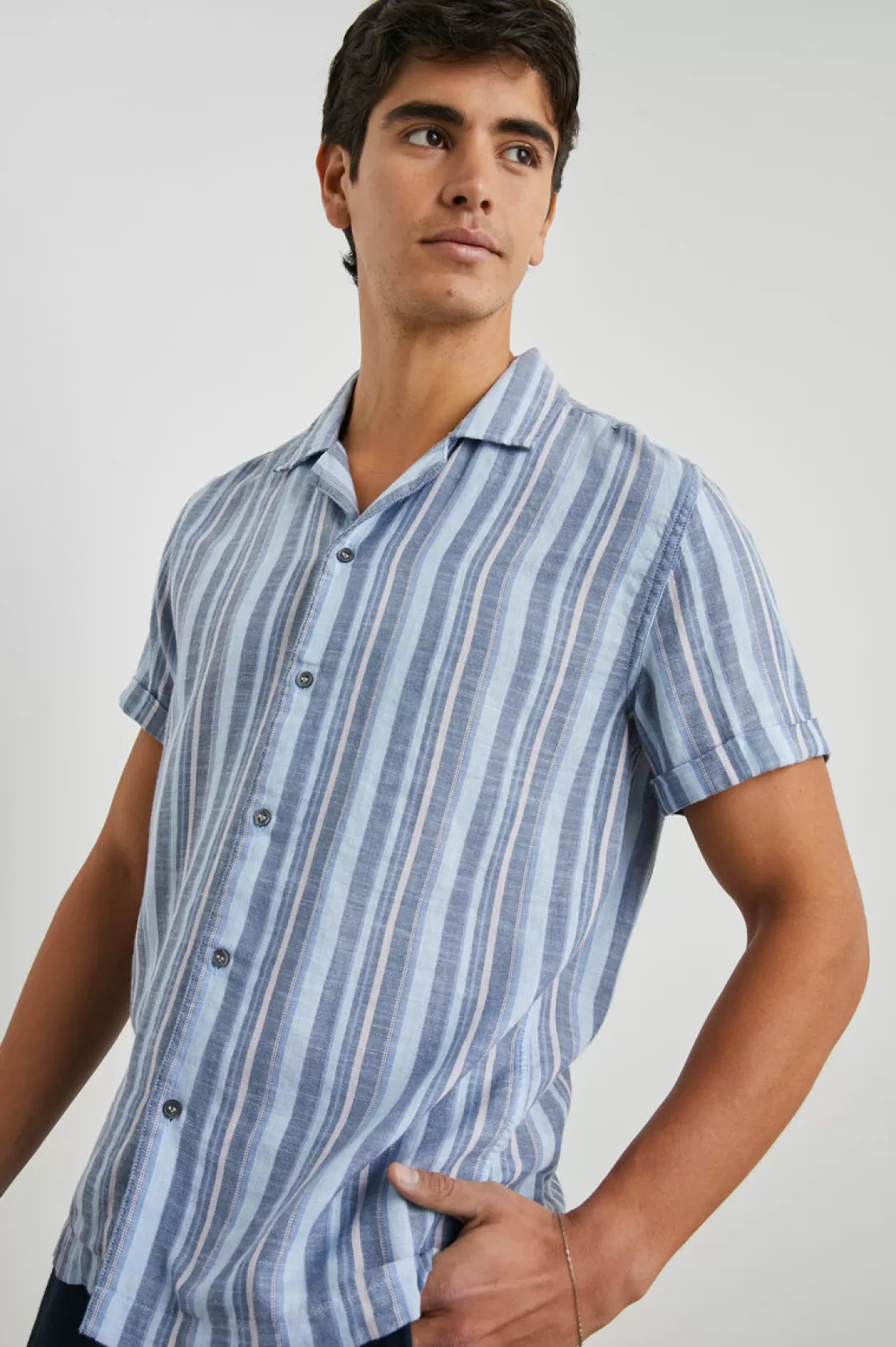 Rails AMALFI SHIRT - POWDER COBALT STRIPE | The Eco Collection | Summer Collection