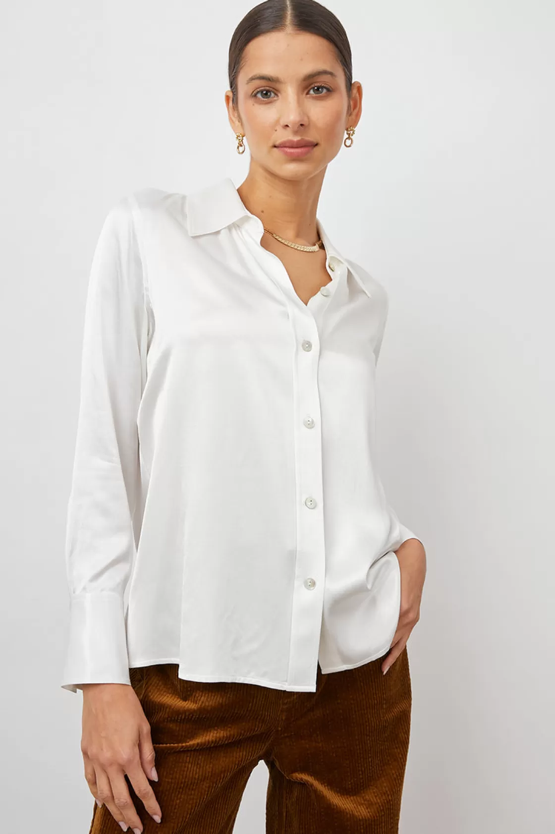 Rails ANDREA TOP - IVORY | Women Satin Collection | Tops