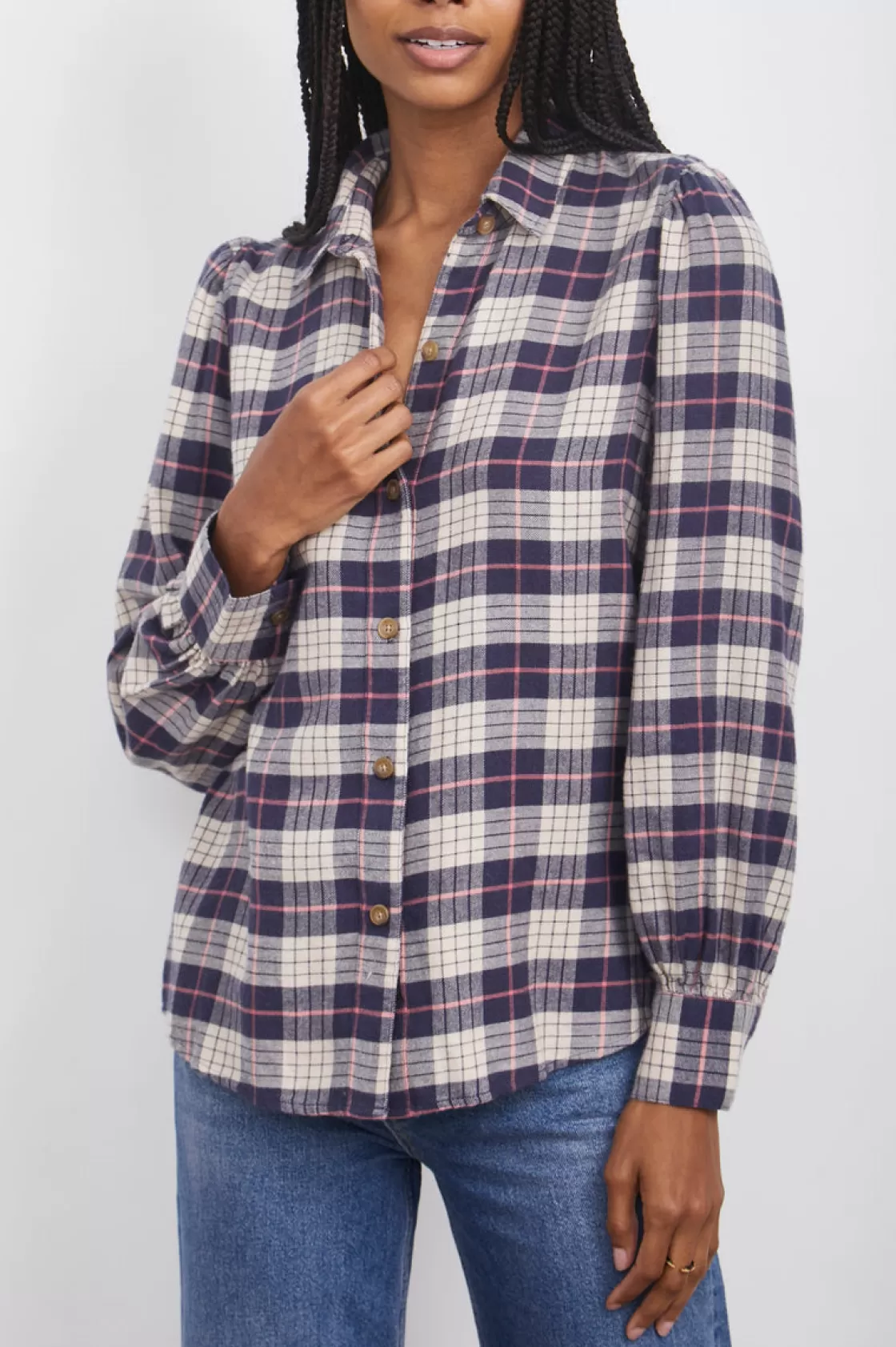 Rails ANGELICA SHIRT - ALMOND PINK NAVY | Women Plaids | Tops