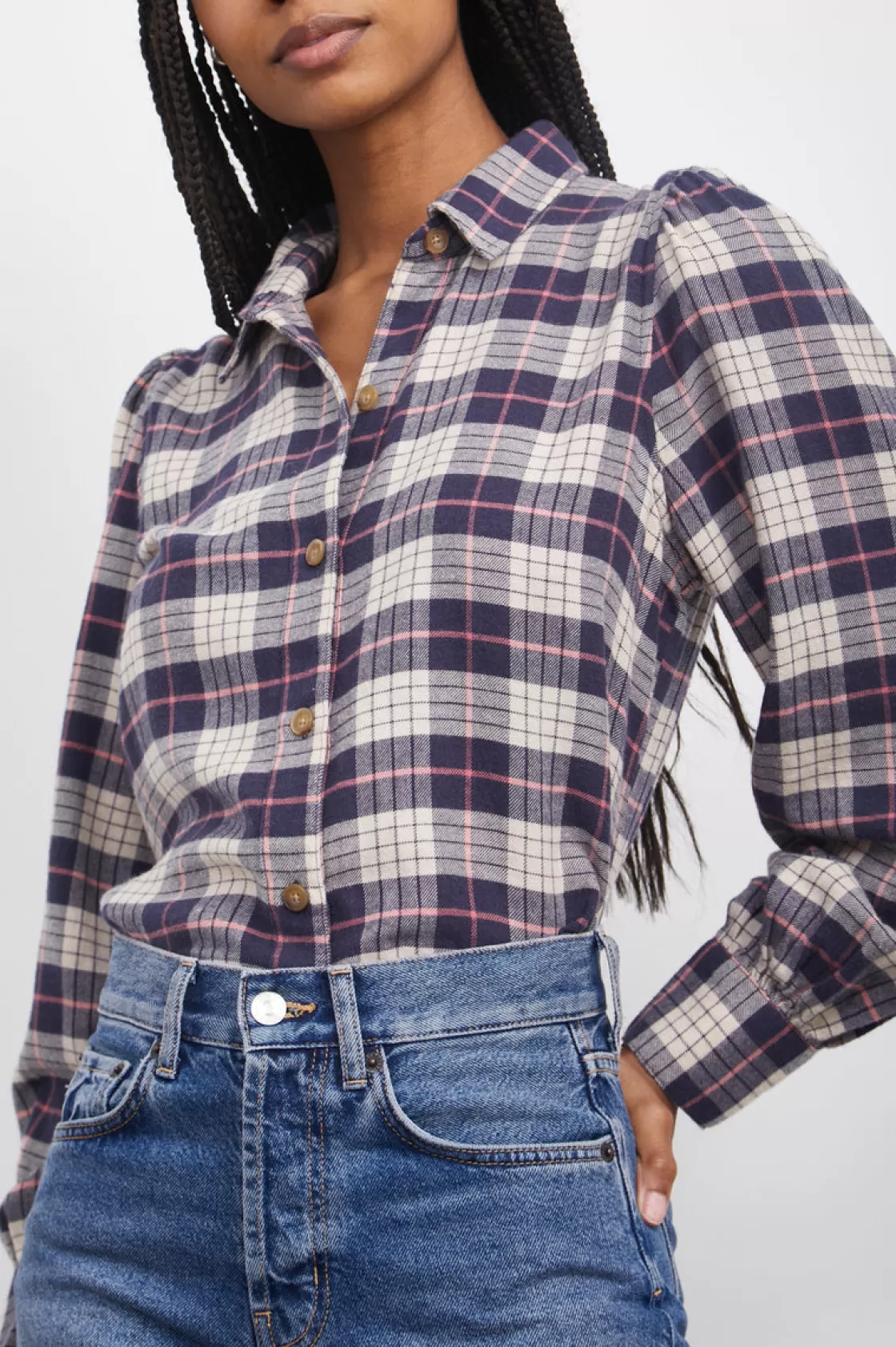 Rails ANGELICA SHIRT - ALMOND PINK NAVY | Women Plaids | Tops