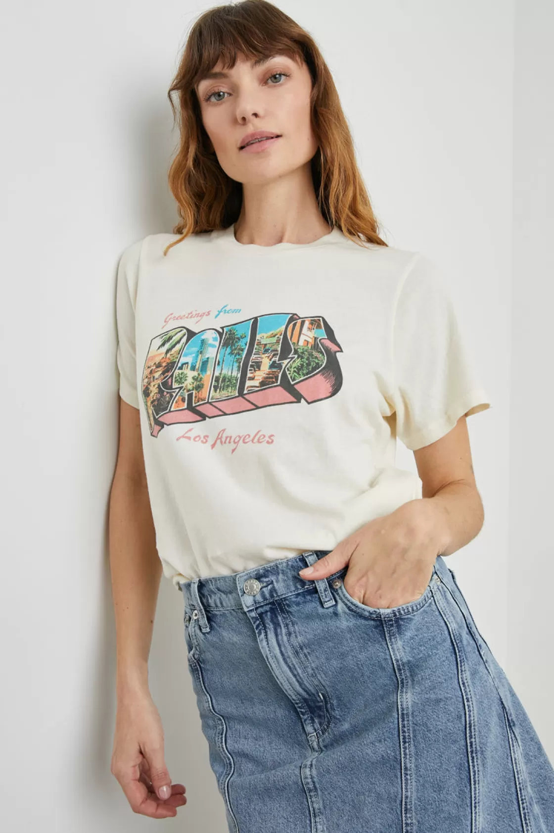 Rails BOYFRIEND T-SHIRT - LOS ANGELES ECRU | Women Rails City Tees | The Classics