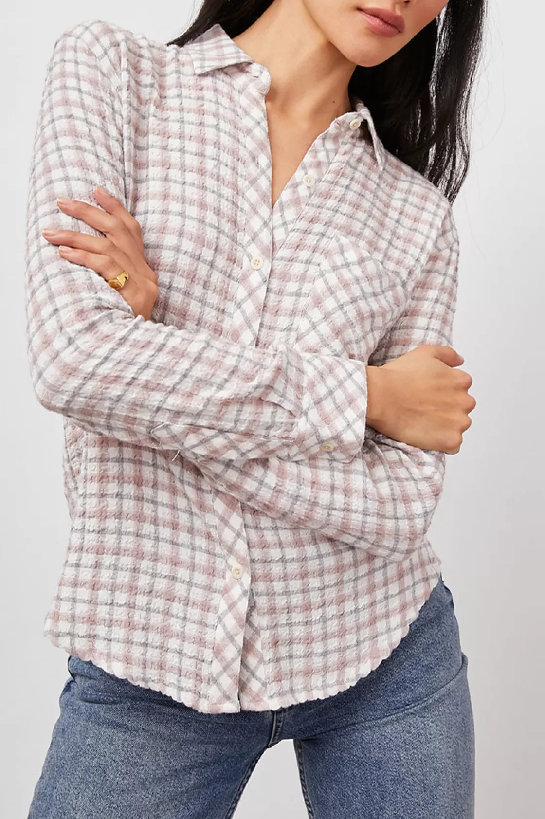 Rails BRADY SHIRT - POWDER STEEL BLUSH | Women Plaids