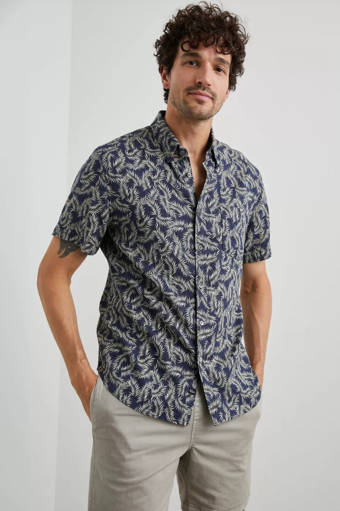 Rails CARSON SHIRT - PALM AMERICANO NAVY | The Eco Collection | Shirts