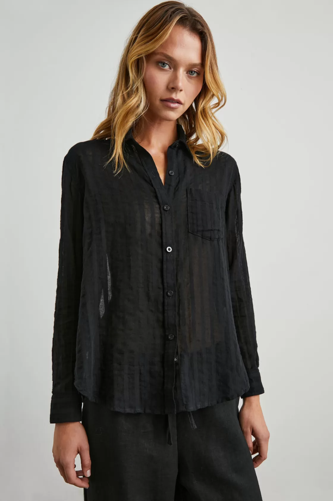 Rails CHARLI SHIRT - BLACK SHADOW STRIPE | Women Summer Collection | Tops