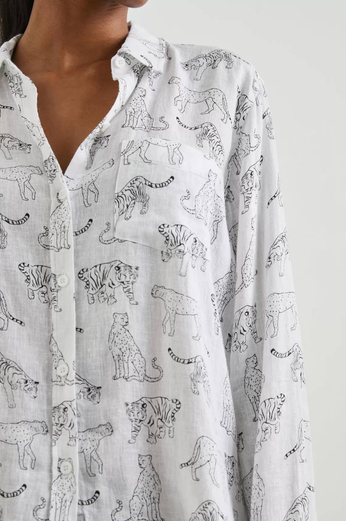 Rails CHARLI SHIRT - IVORY JUNGLE CATS | Women The Eco Collection | The Classics