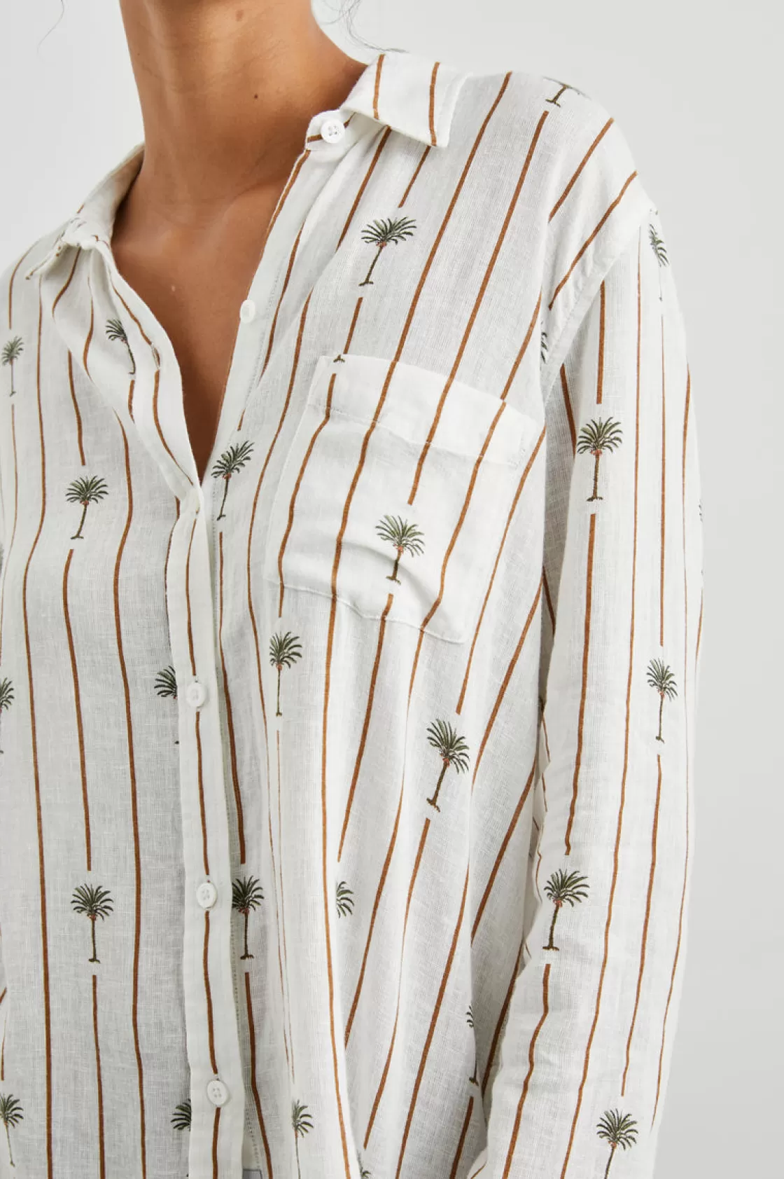 Rails CHARLI SHIRT - STRIPE PALMS | Women The Eco Collection | The Classics