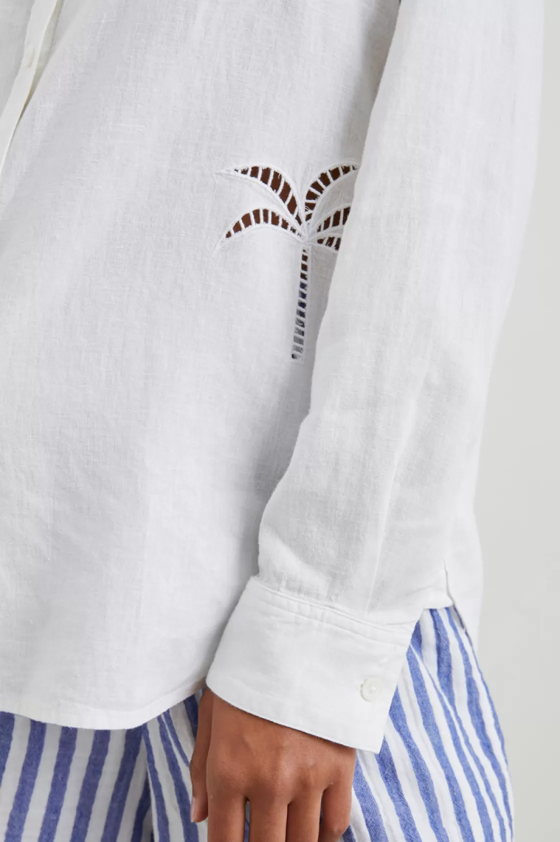 Rails CHARLI SHIRT - WHITE PALM TREE EYELET | Women The Eco Collection | The Classics