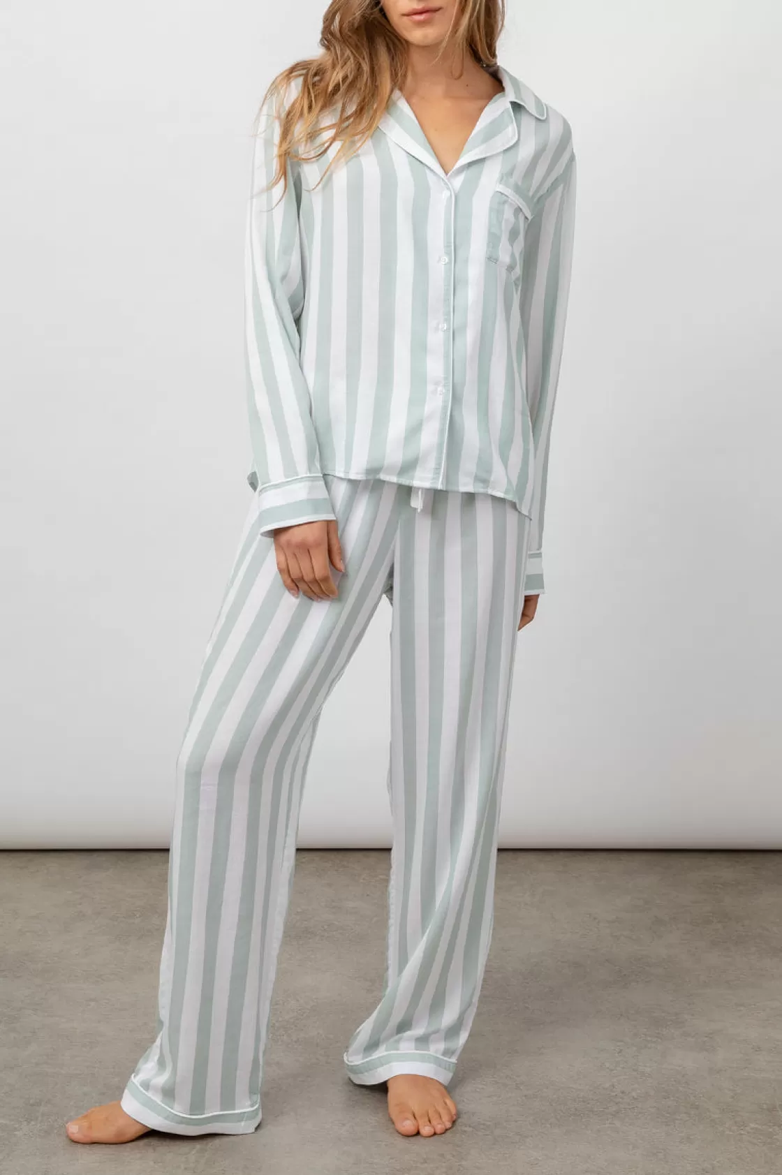 Rails CLARA PAJAMA SET - SAGE MULTI STRIPE | Women Sleepwear