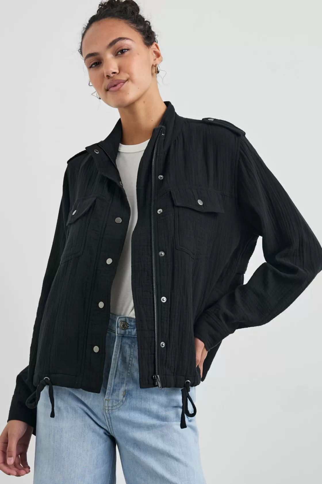 Rails COLLINS JACKET - GAUZE BLACK | Women The Eco Collection | Jackets & Coats