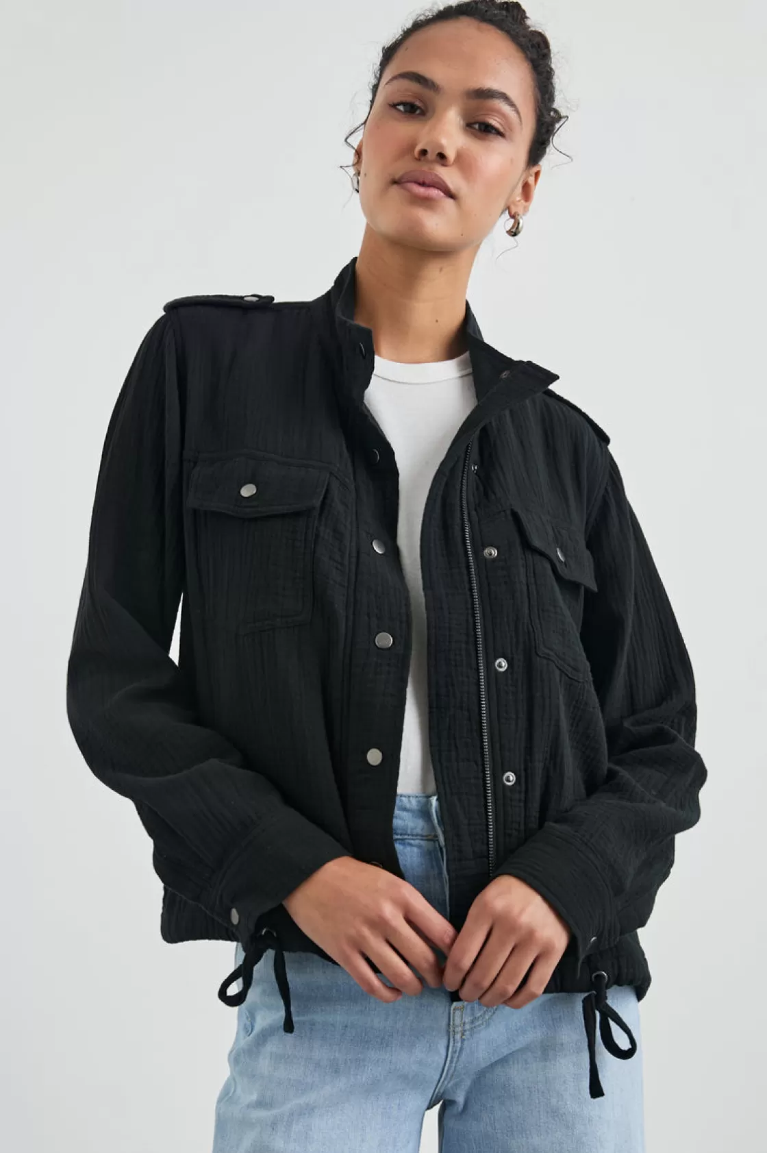 Rails COLLINS JACKET - GAUZE BLACK | Women The Eco Collection | Jackets & Coats