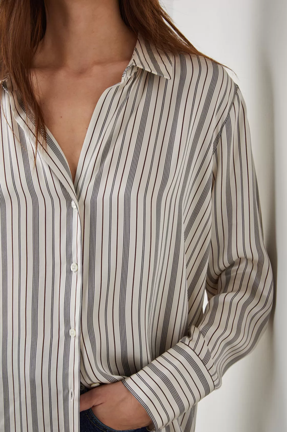 Rails DORIAN SHIRT - PROVIDENCE STRIPE | Women Satin Collection | Tops