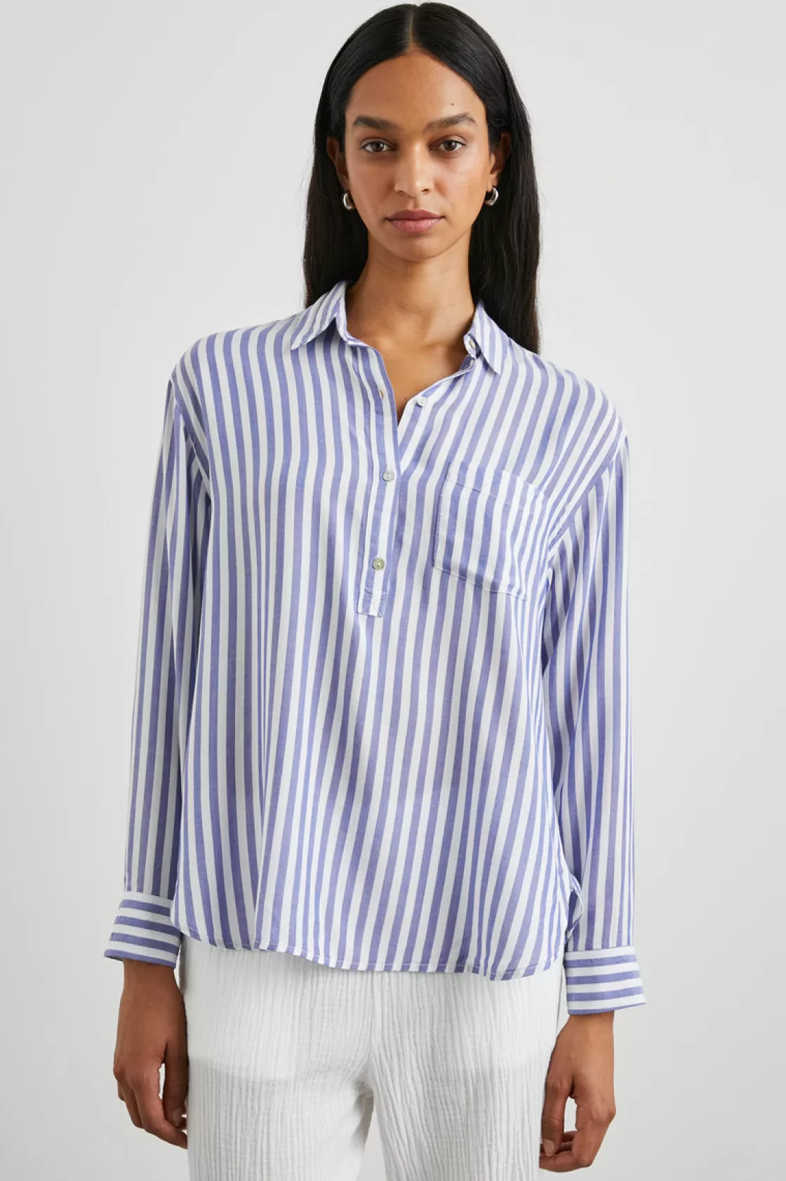 Rails ELLE SHIRT - BLUE WHITE STRIPE | Women Tops