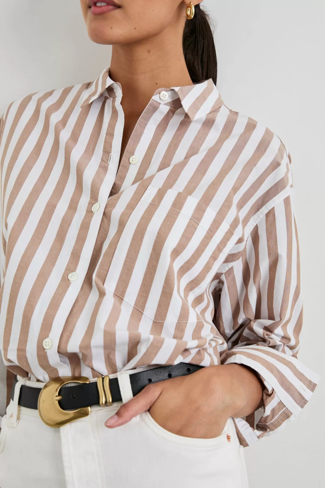 Rails ELSA SHIRT - RUSSET WHITE STRIPE | Women Summer Collection | Best Sellers