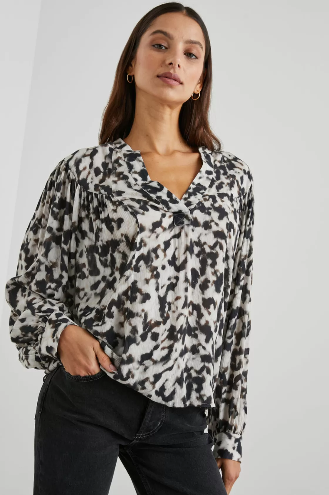 Rails FABLE TOP - BLURRED CHEETAH | Women Tops