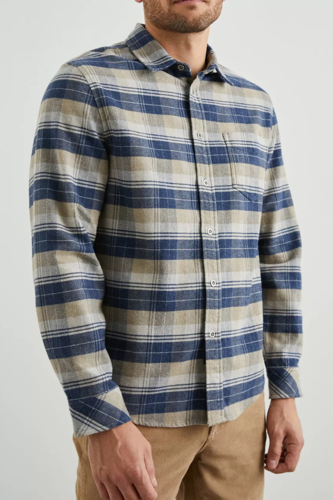 Rails FORREST SHIRT - BARLEY DENIM TAUPE | Plaids