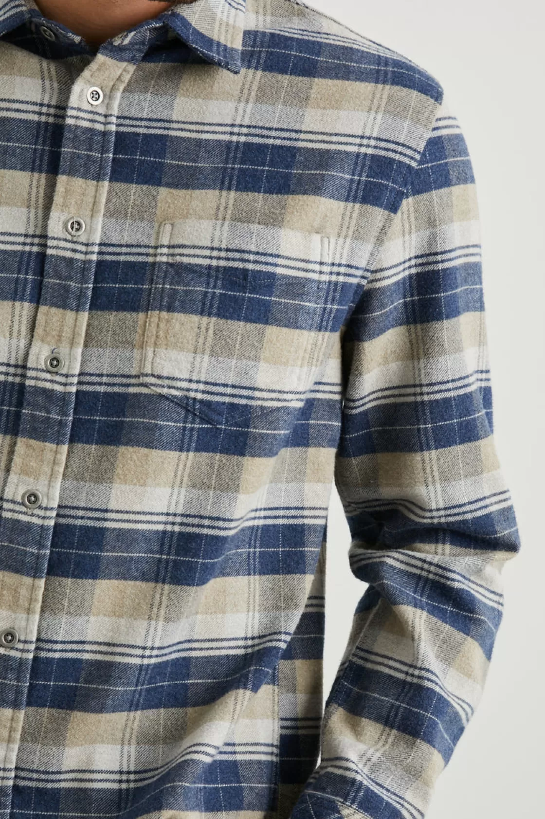 Rails FORREST SHIRT - BARLEY DENIM TAUPE | Plaids