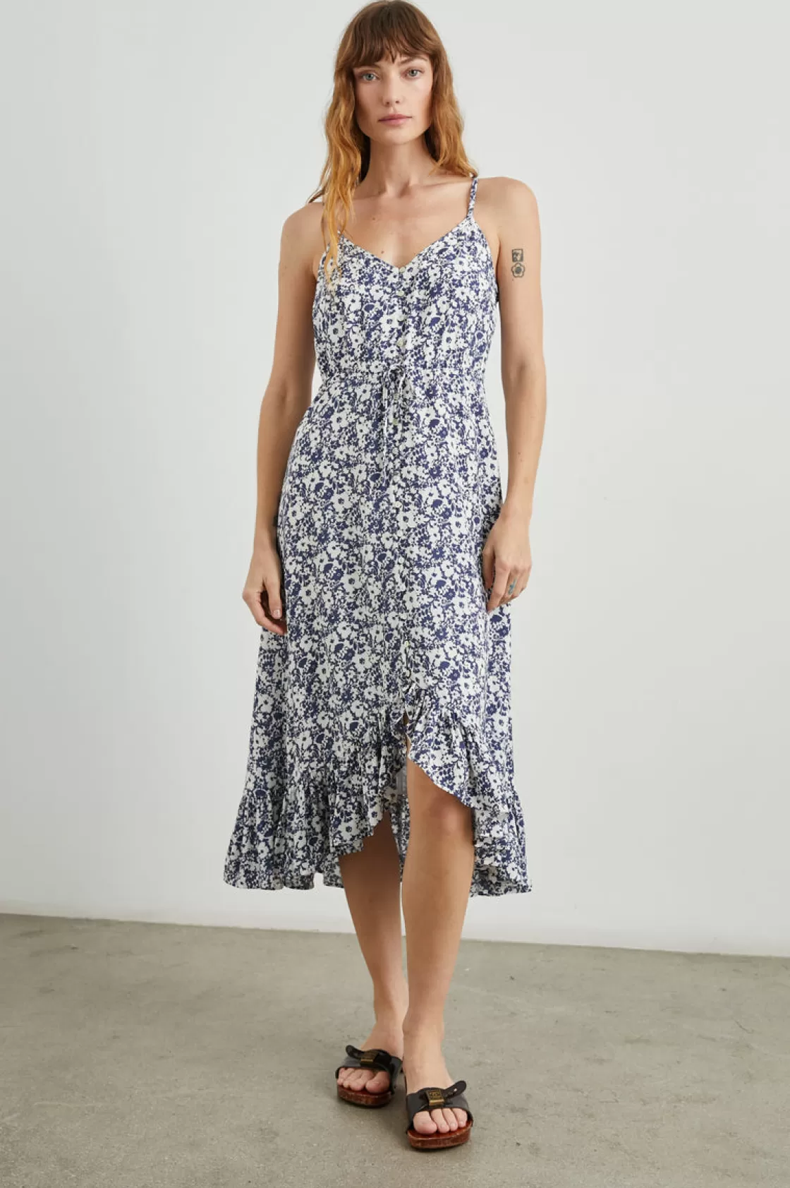 Rails FRIDA DRESS - NAVY WHITE TEXTURE FLORAL | Women Rails Exclusives | The Classics