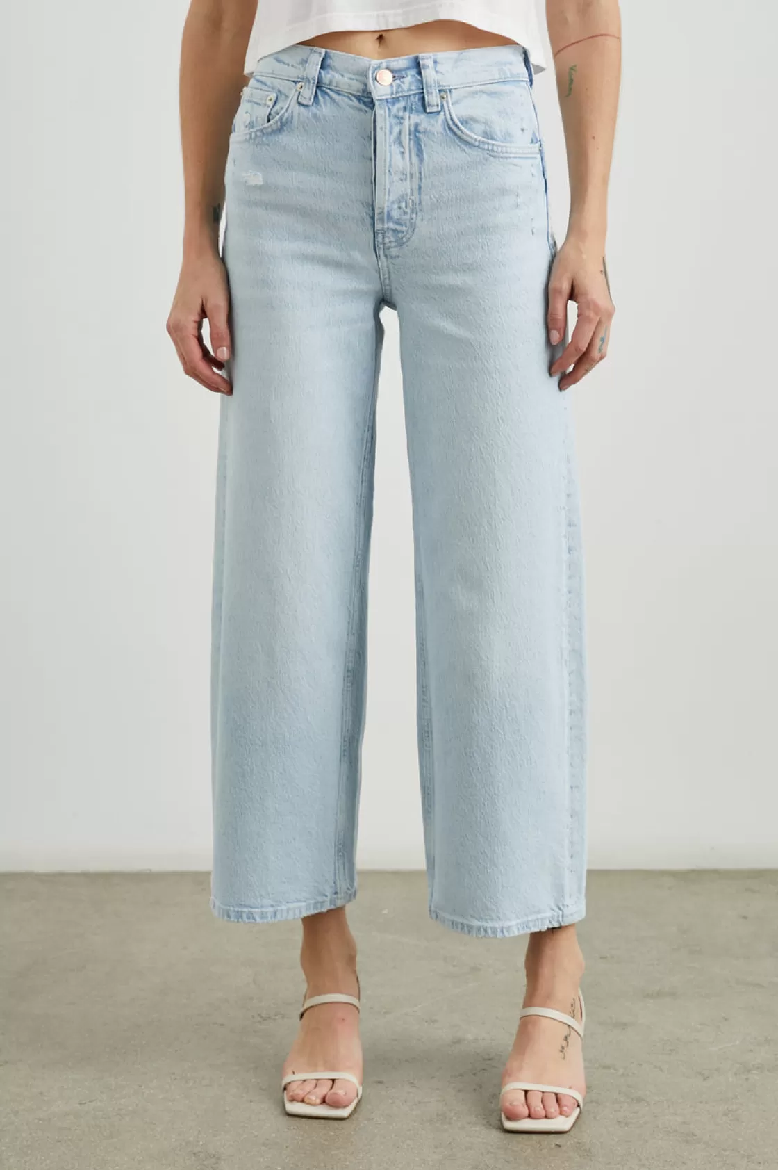 Rails GETTY CROP WIDE LEG - OCEAN BREEZE DISTRESS | Women Summer Collection | Denim