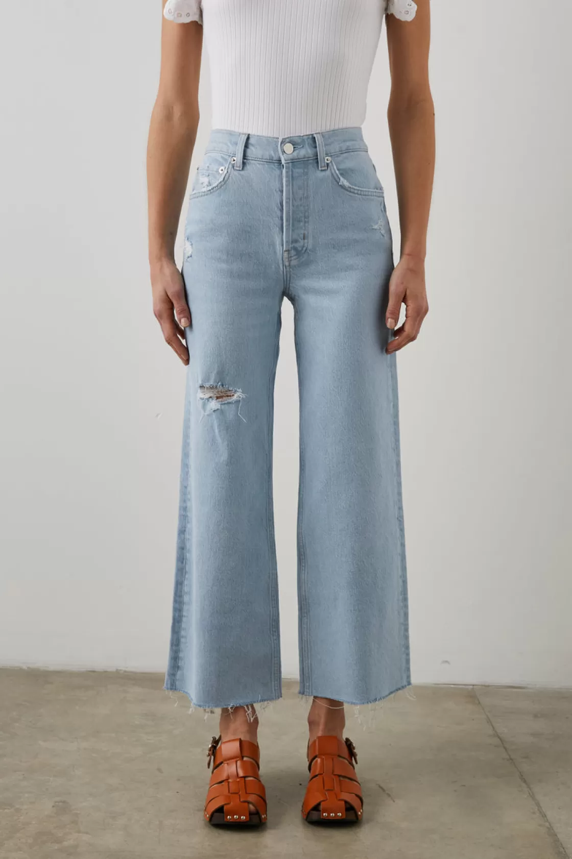 Rails GETTY CROP WIDE LEG - OCEANVIEW DISTRESS | Women Denim