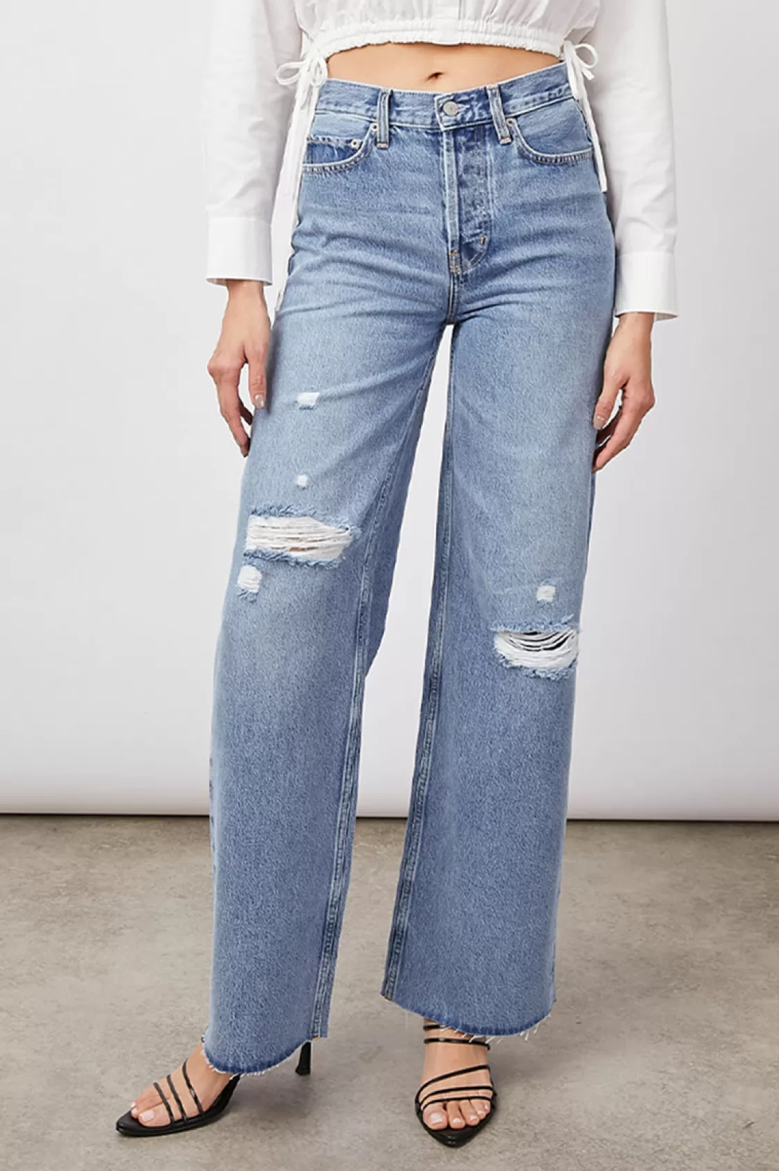 Rails GETTY WIDE LEG - BREEZY BLUE DISTRESS | Women Denim