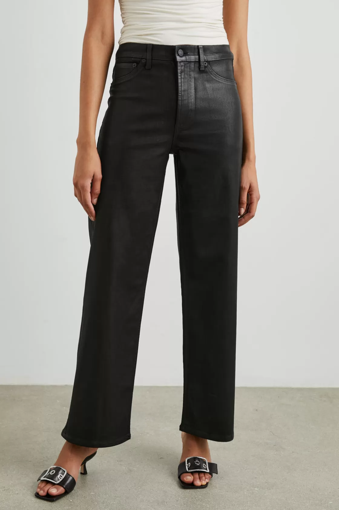 Rails GETTY WIDE LEG - COATED NOIR | Women Denim