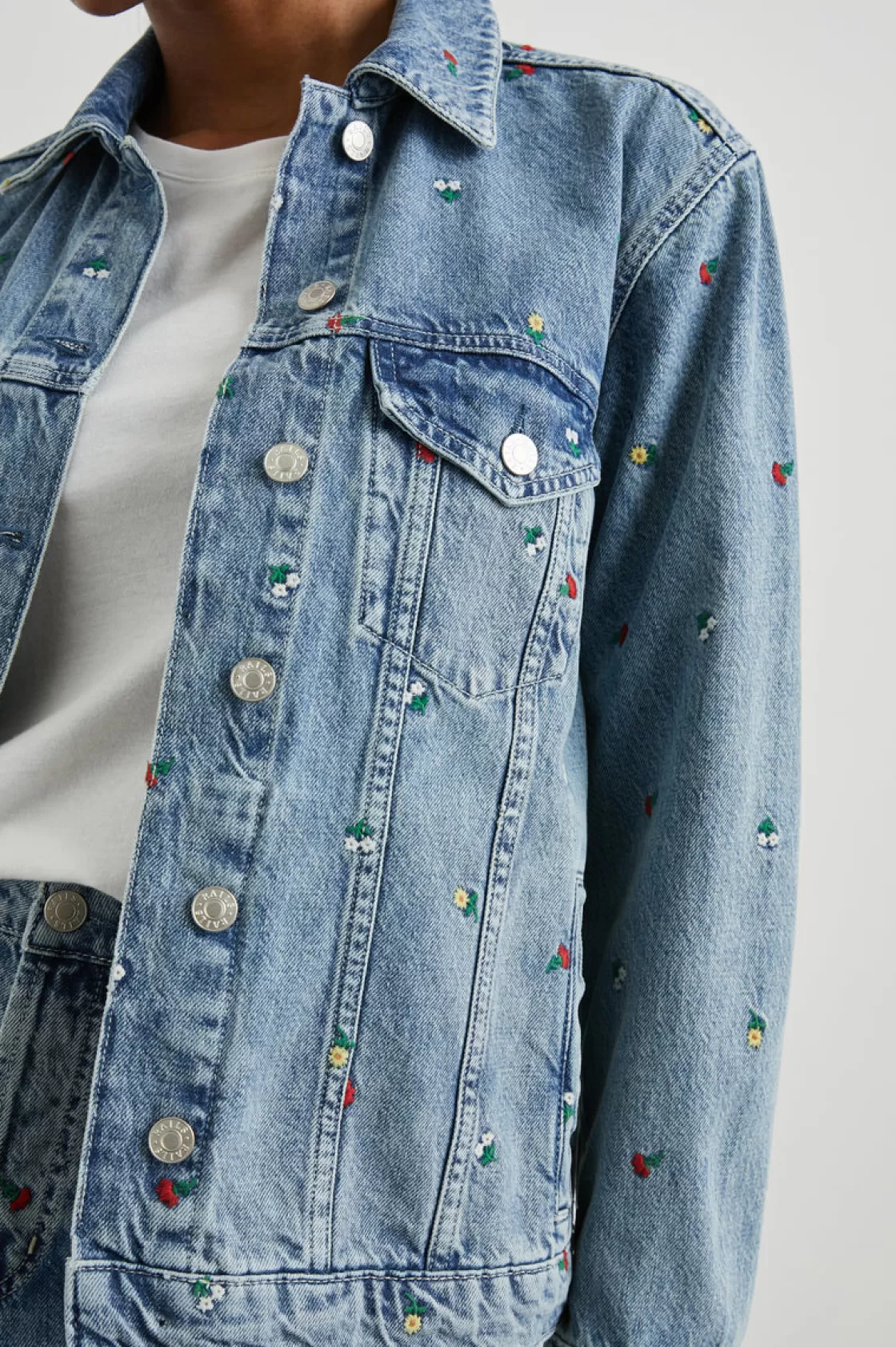 Rails GROVE BOYFRIEND TRUCKER JACKET - FLOWER FIELD | Women Summer Collection | Denim