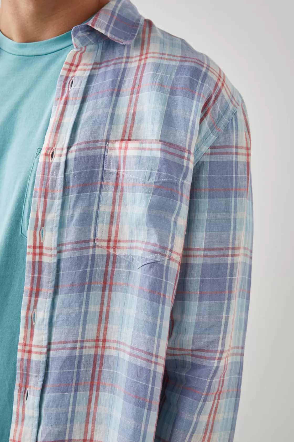 Rails HAVANA SHIRT - LAVENDER AQUA CRIMSON | Plaids | The Eco Collection