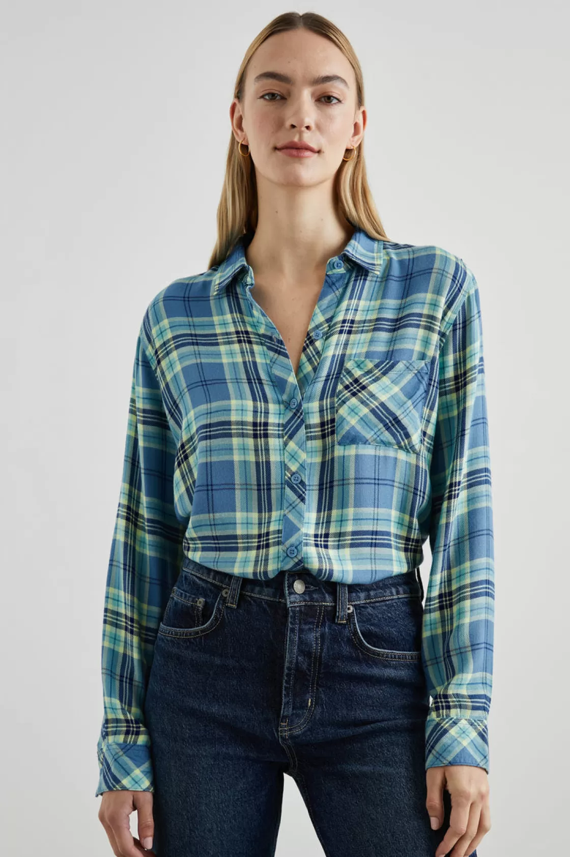 Rails HUNTER SHIRT - BLUEBELL CITRON | Women Tops