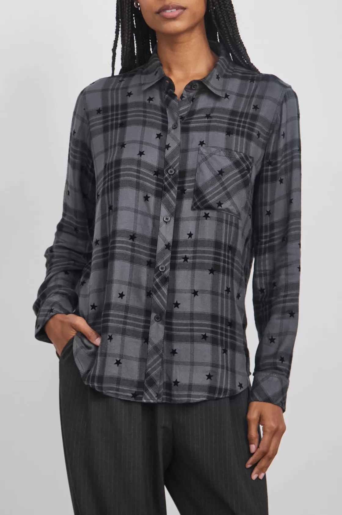 Rails HUNTER SHIRT - IRON BLACK STARS | Women Plaids