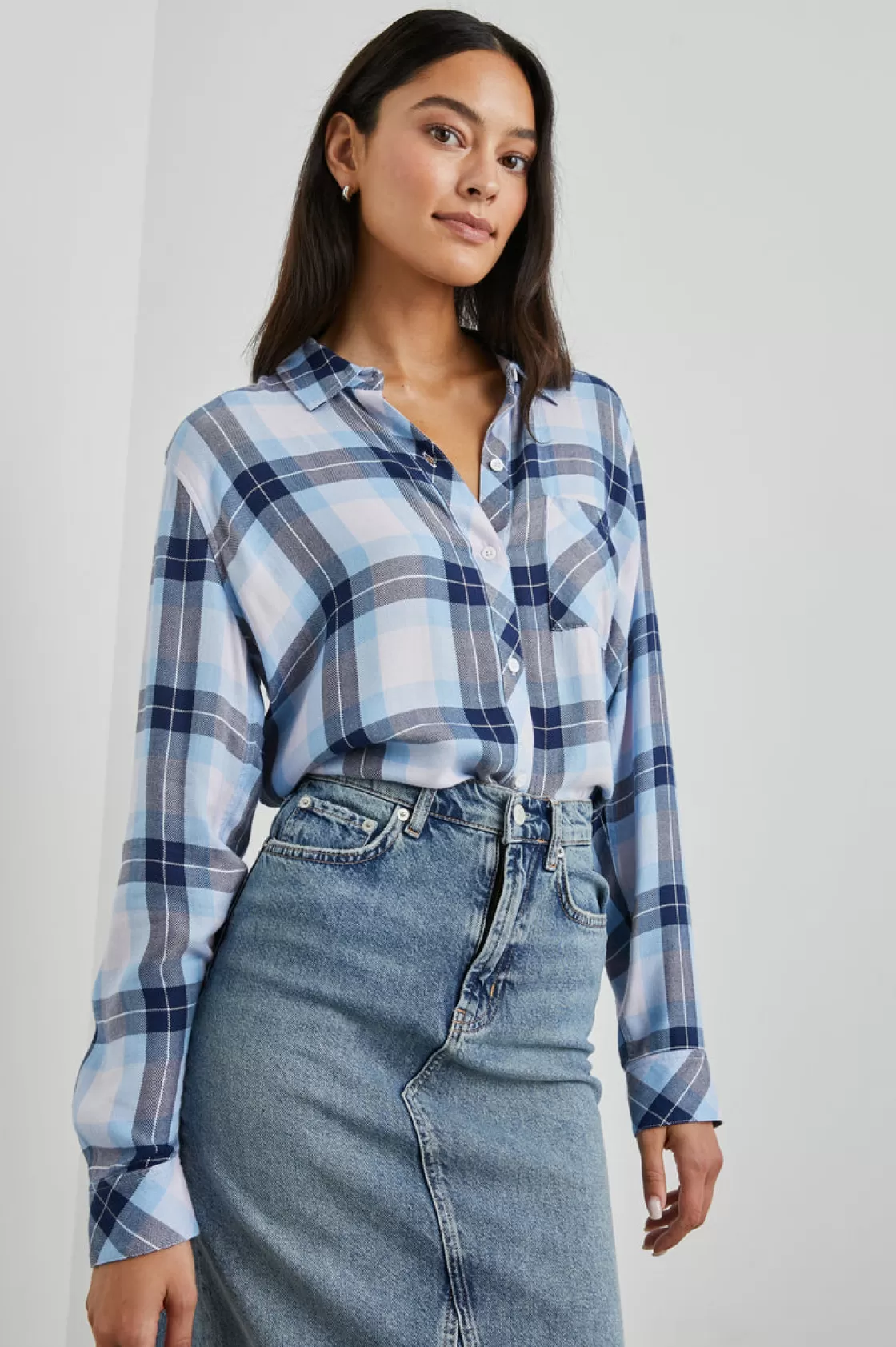 Rails HUNTER SHIRT - LILAC CRYSTAL NAVY | Women Plaids | Tops