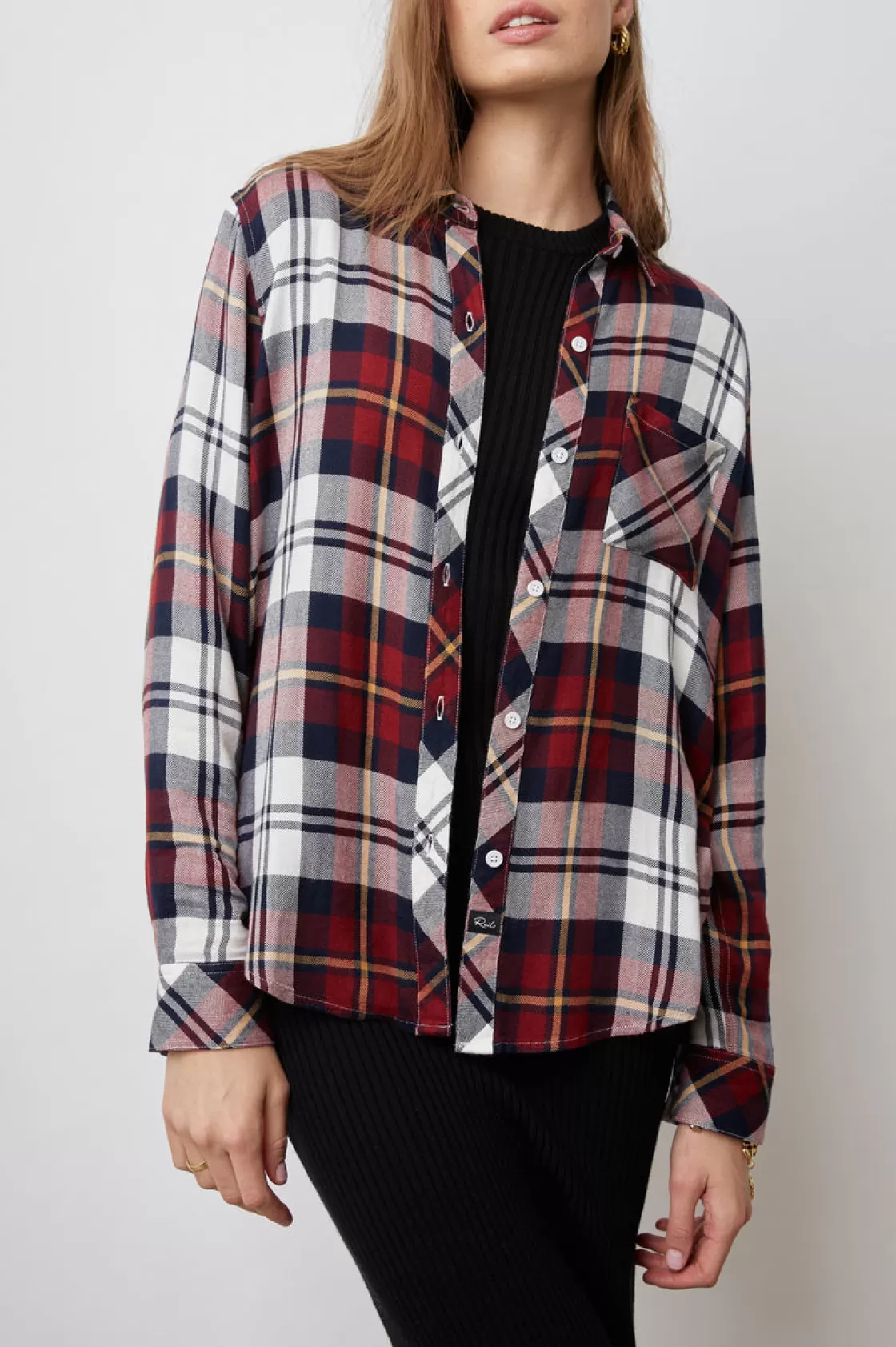 Rails HUNTER SHIRT - MERLOT NAVY GOLD | Women Plaids | Tops