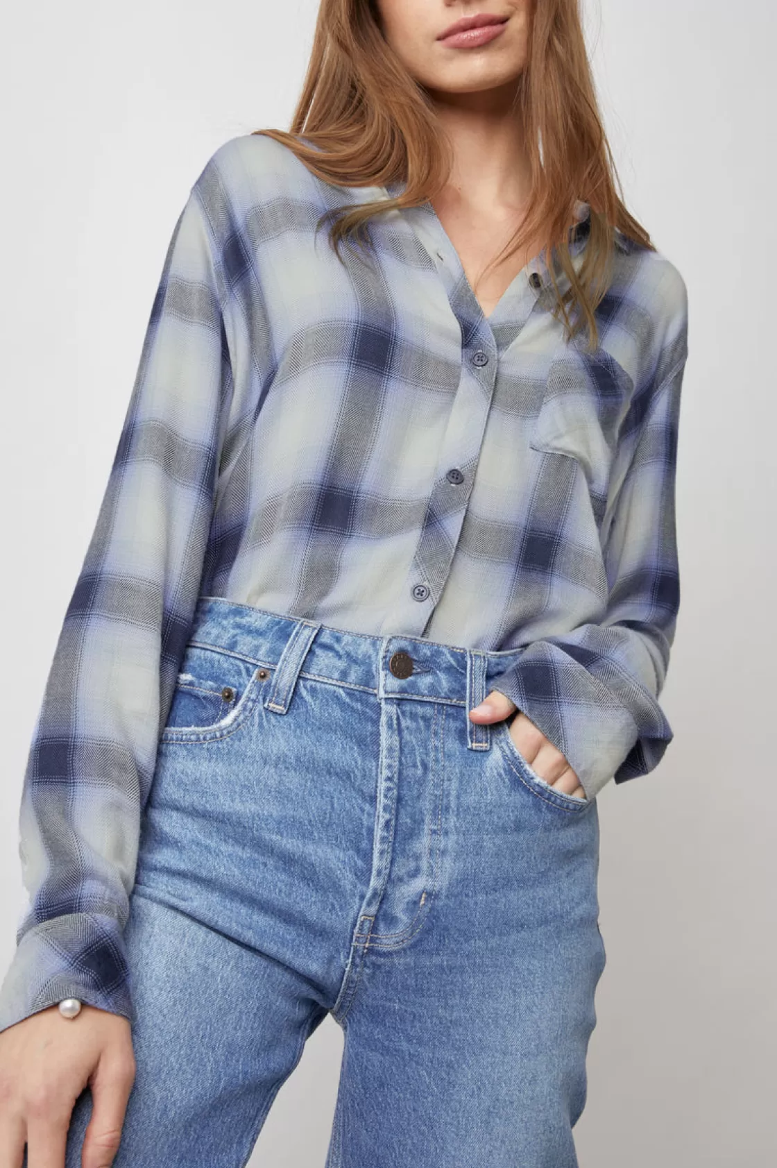 Rails HUNTER SHIRT - NAVY IVORY ICE | Women Plaids | Tops