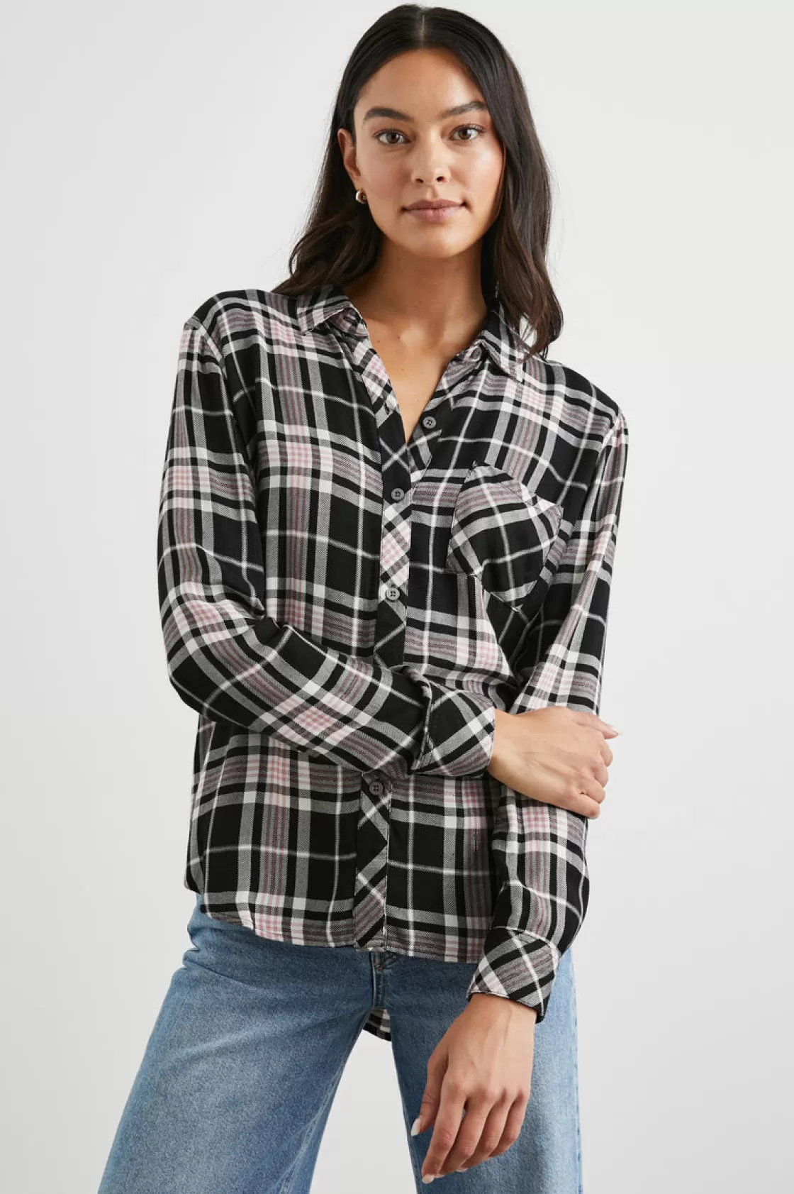 Rails HUNTER SHIRT - ONYX ROSE GOLD LUREX | Women Plaids | Tops