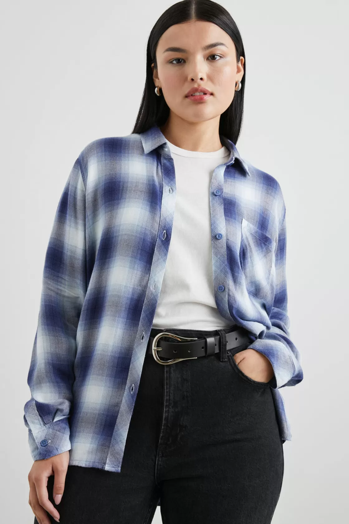 Rails HUNTER SHIRT - PACIFIC IVORY BLUE | Women Plaids | The Classics