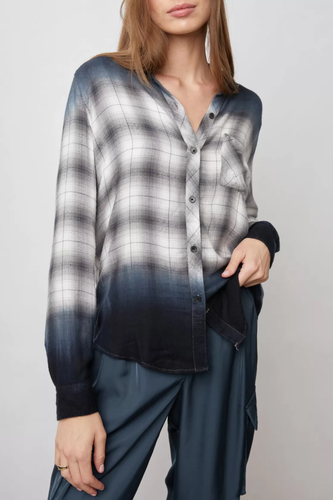 Rails HUNTER SHIRT - SMOKED DIP DYE | Women Plaids | Tops