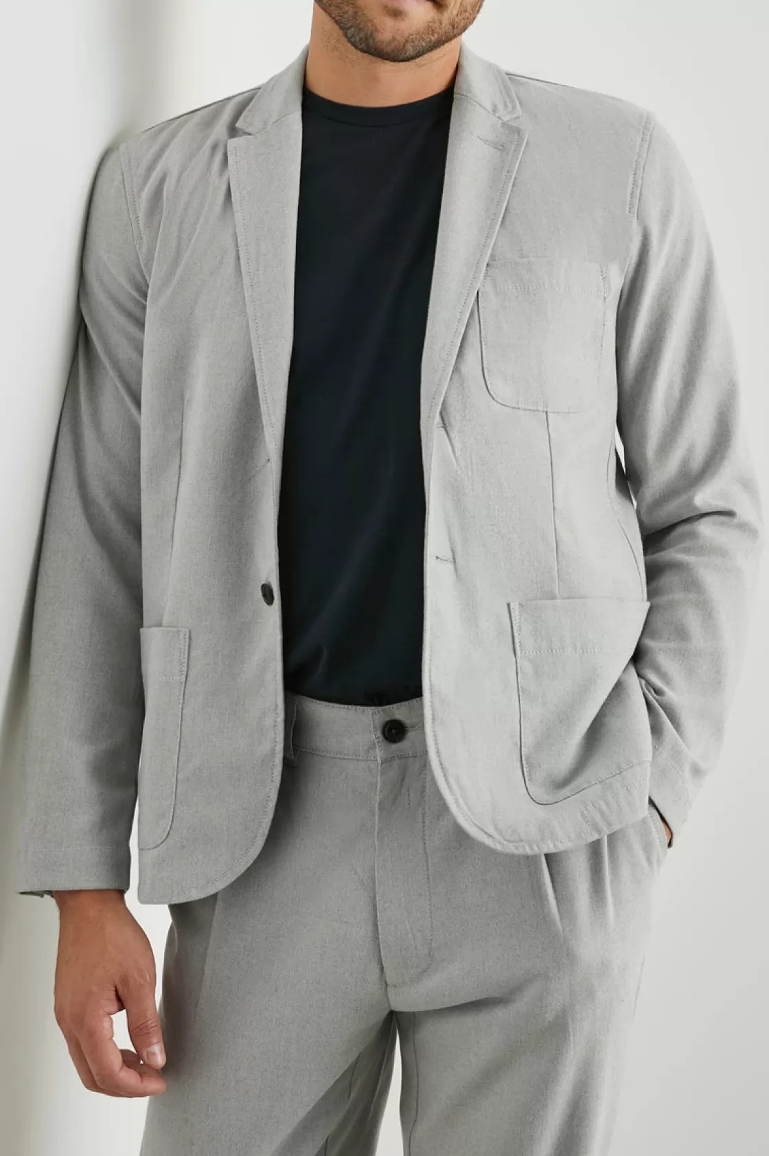 Rails IDRIS BLAZER - SOFT GREY MELANGE | Matching Sets | Casual Suiting