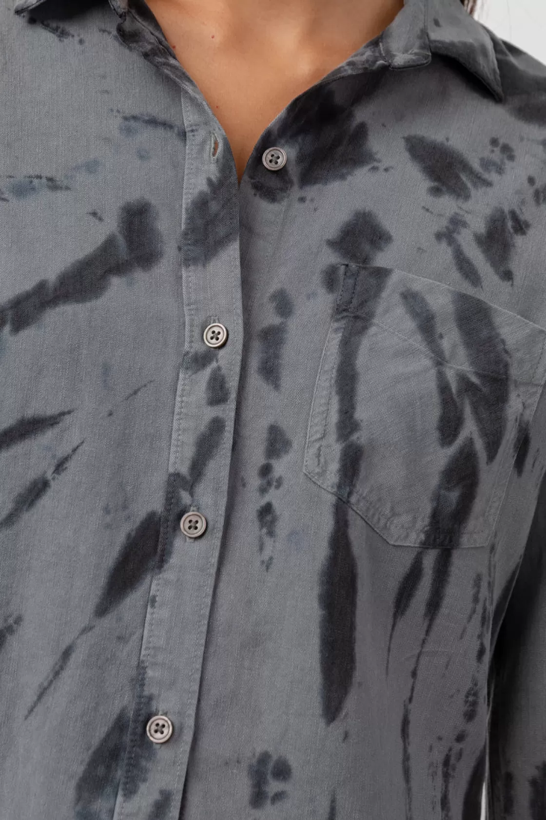 Rails INGRID RAW HEM SHIRT - SMOKE SWIRL | Women Tops