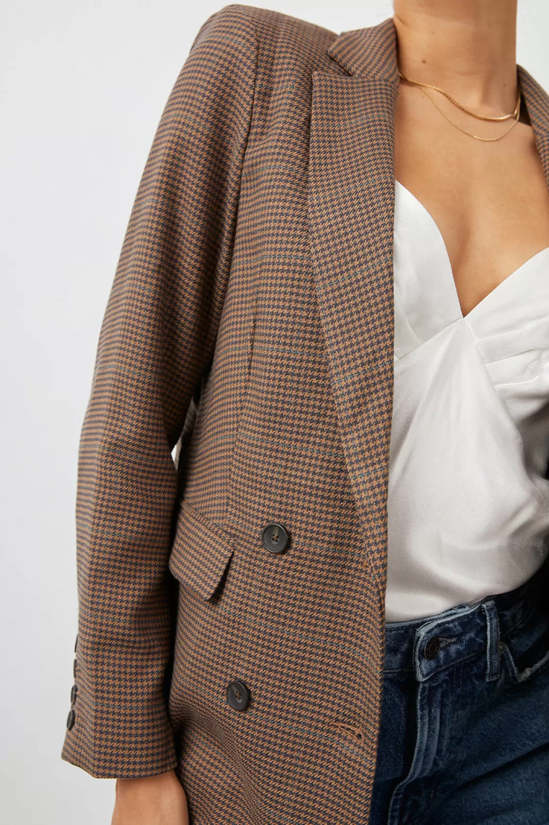 Rails JAC BLAZER - CAMEL HOUNDSTOOTH | Women Plaids | Jackets & Coats