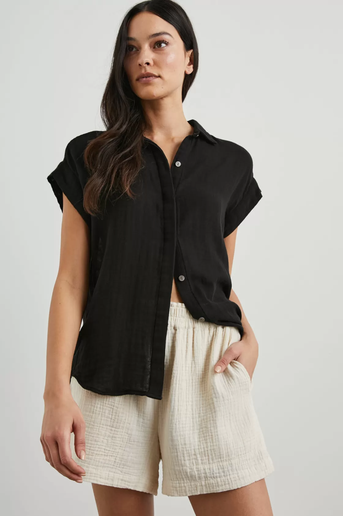 Rails JAMIE SHIRT - BLACK | Women Summer Collection | The Eco Collection