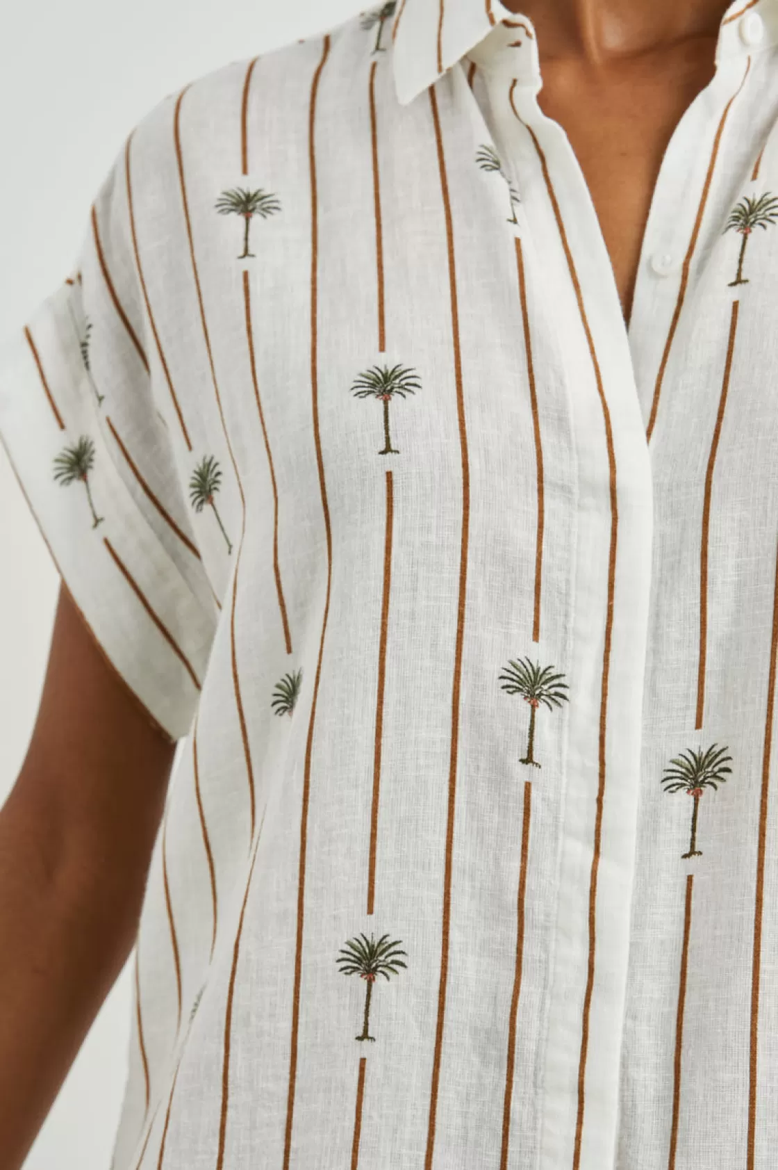 Rails JAMIE SHIRT - STRIPE PALMS | Women The Eco Collection | The Travel Edit