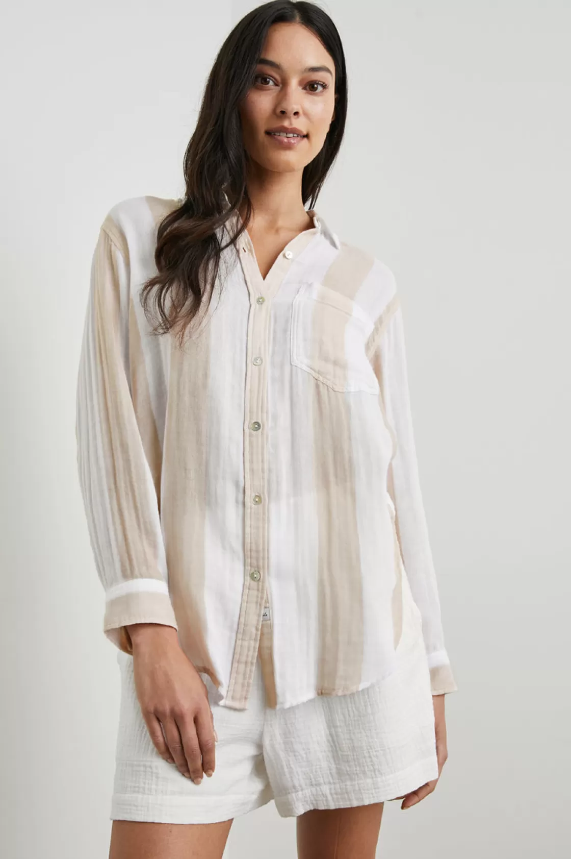 Rails JAYLIN SHIRT - FLAX STRIPE | Women Summer Collection | The Eco Collection