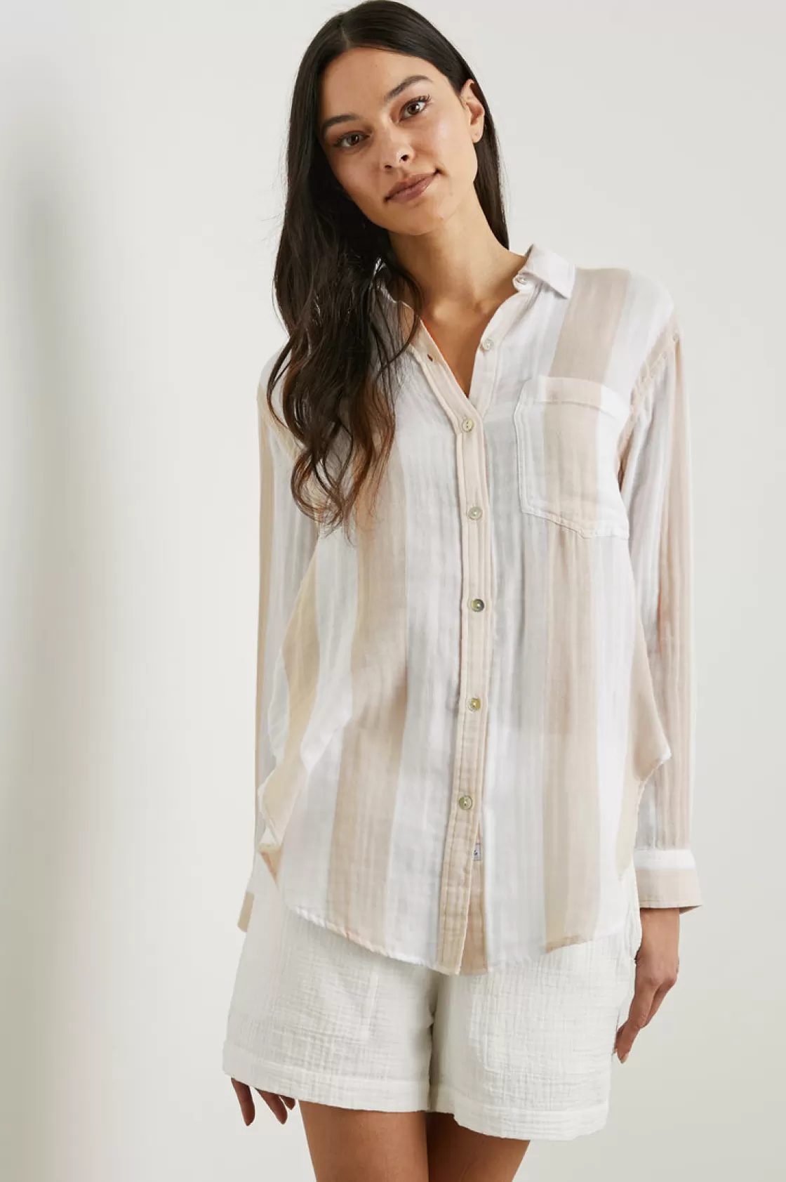 Rails JAYLIN SHIRT - FLAX STRIPE | Women Summer Collection | The Eco Collection