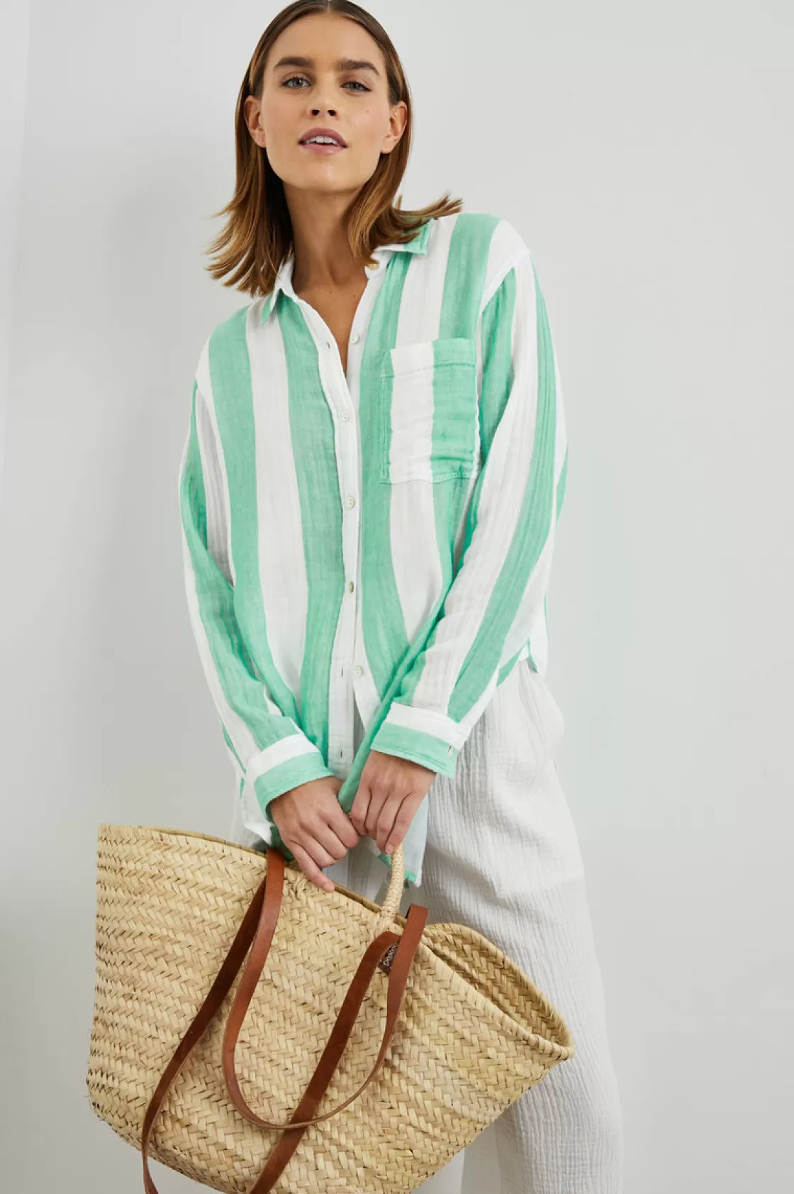 Rails JAYLIN SHIRT - JADE STRIPE | Women Summer Collection | The Eco Collection