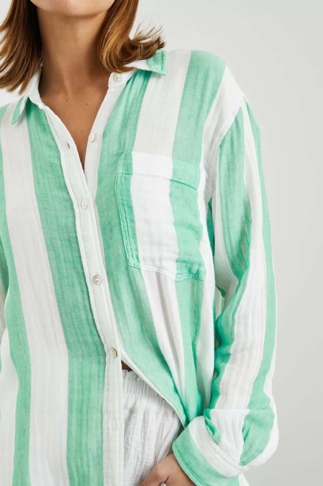 Rails JAYLIN SHIRT - JADE STRIPE | Women Summer Collection | The Eco Collection