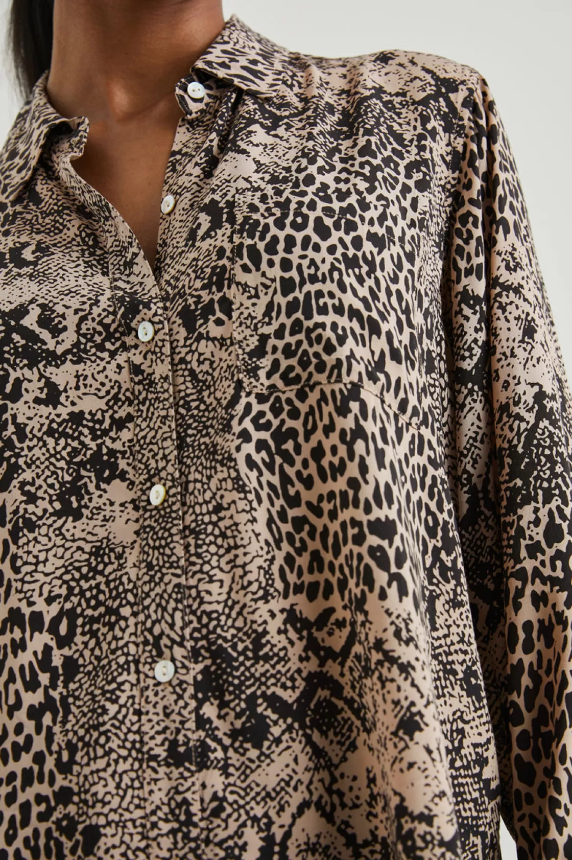 Rails JOSEPHINE SHIRT - TAUPE MIXED ANIMAL | Women The Eco Collection | Tops