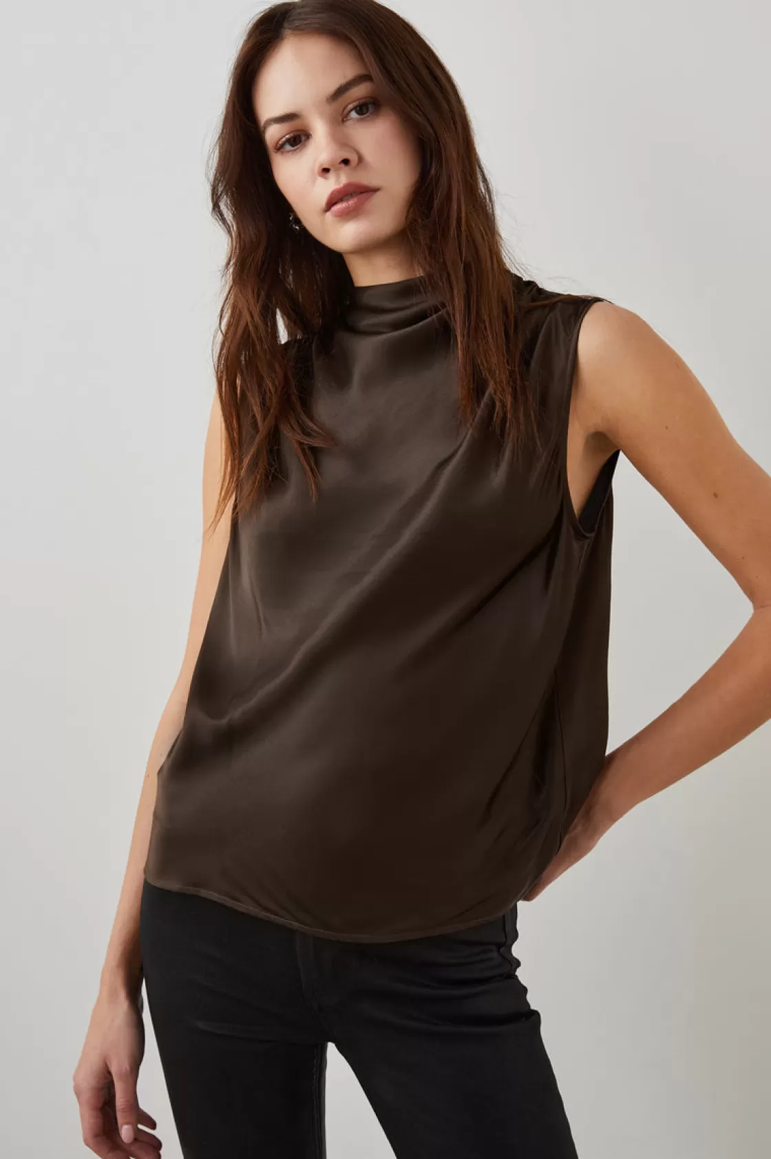 Rails KALEEN TOP - DARK MOSS | Women The Eco Collection | Satin Collection