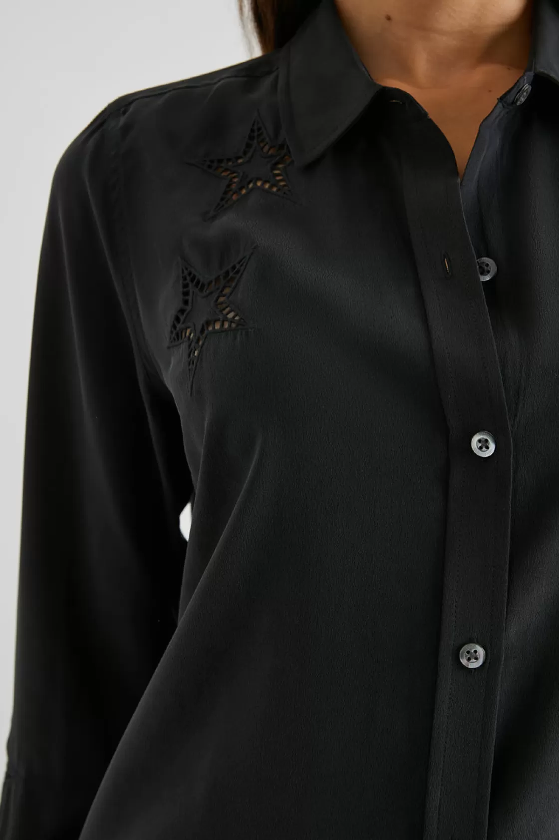 Rails KATE SHIRT - BLACK EYELET STARS | Women The Classics | Tops