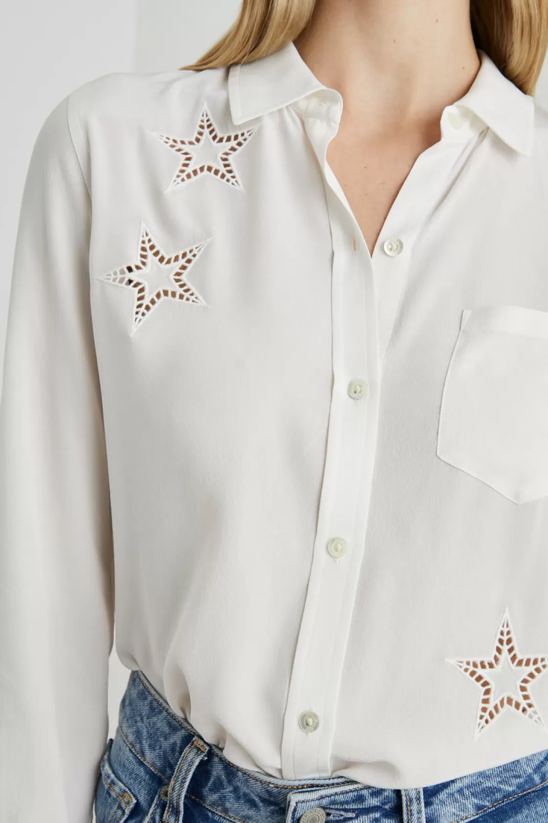 Rails KATE SHIRT - IVORY EYELET STARS | Women The Classics | Tops