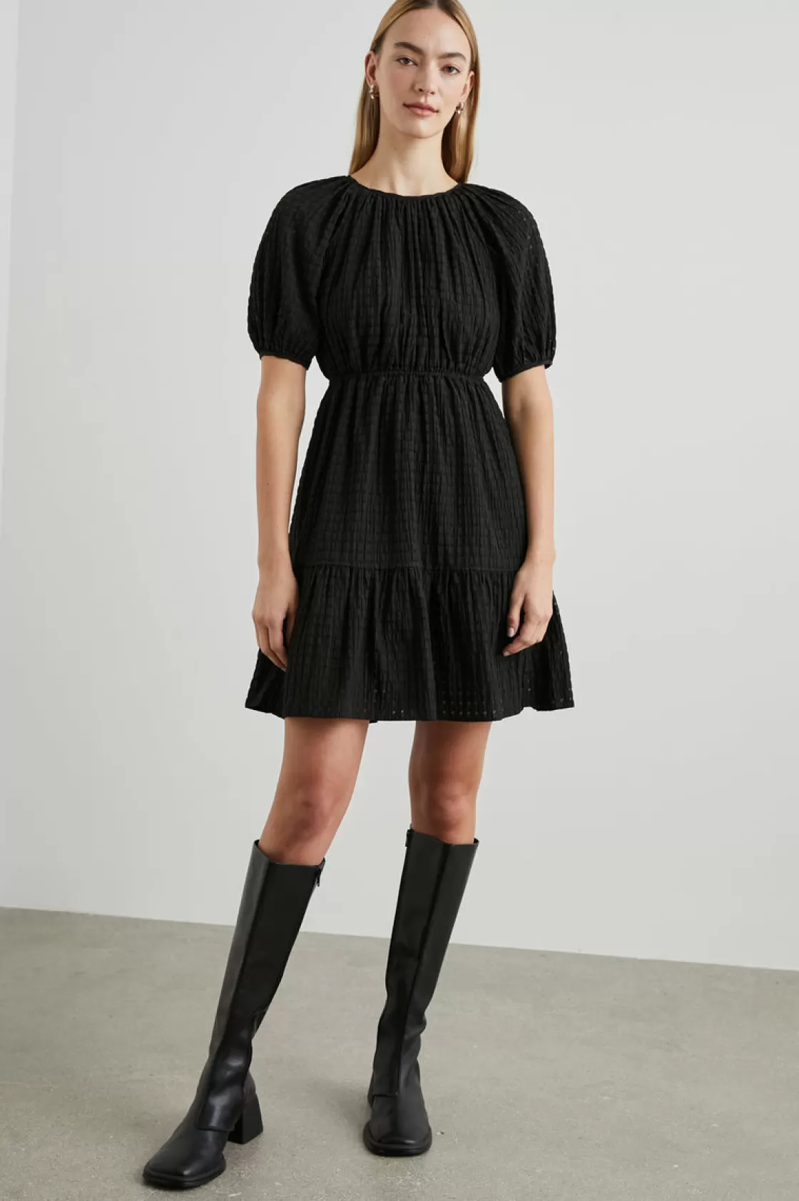 Rails KHLOE DRESS - BLACK SEERSUCKER | Women Little Black Dress | Dresses & Rompers